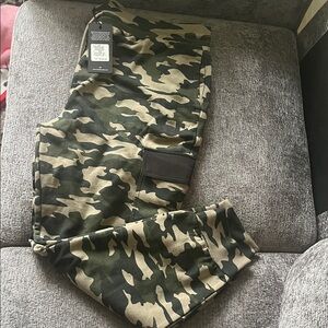 True Religion Men's Camo Cargo Joggers in Olive and Tan